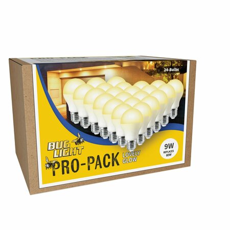MIRACLE LED LED Lovely Bug Light Pro-Pack 9W Replaces 60W Lightbulbs, Amber, Deters Insects, 24PK 801990